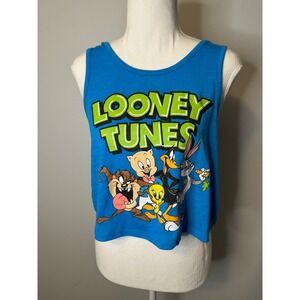 Looney Tunes Cropped Blue‎ Tank Top - Medium